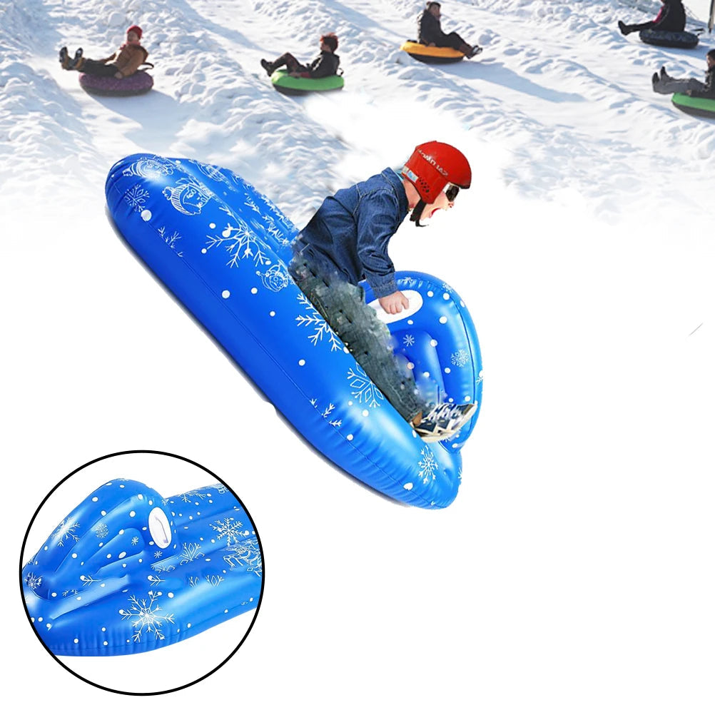 Traîneau à neige gonflable pour enfants - Tube en PVC résistant avec motif flocon