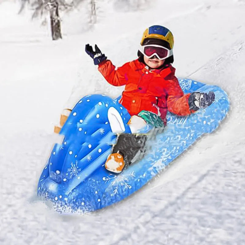 Traîneau à neige gonflable pour enfants - Tube en PVC résistant avec motif flocon