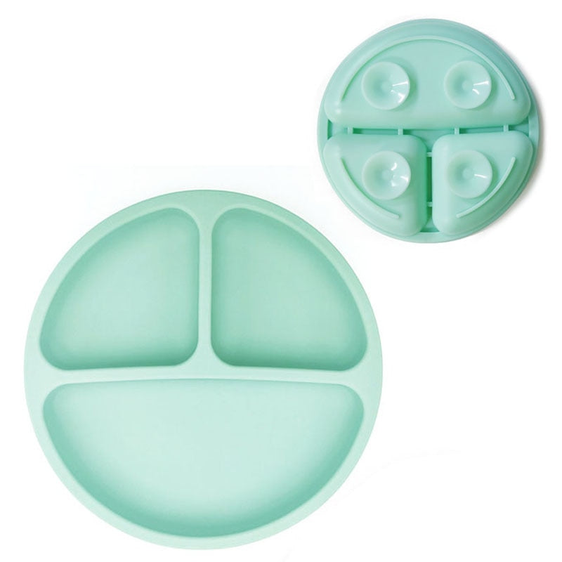 Assiette Bleu en silicone pour bébé 