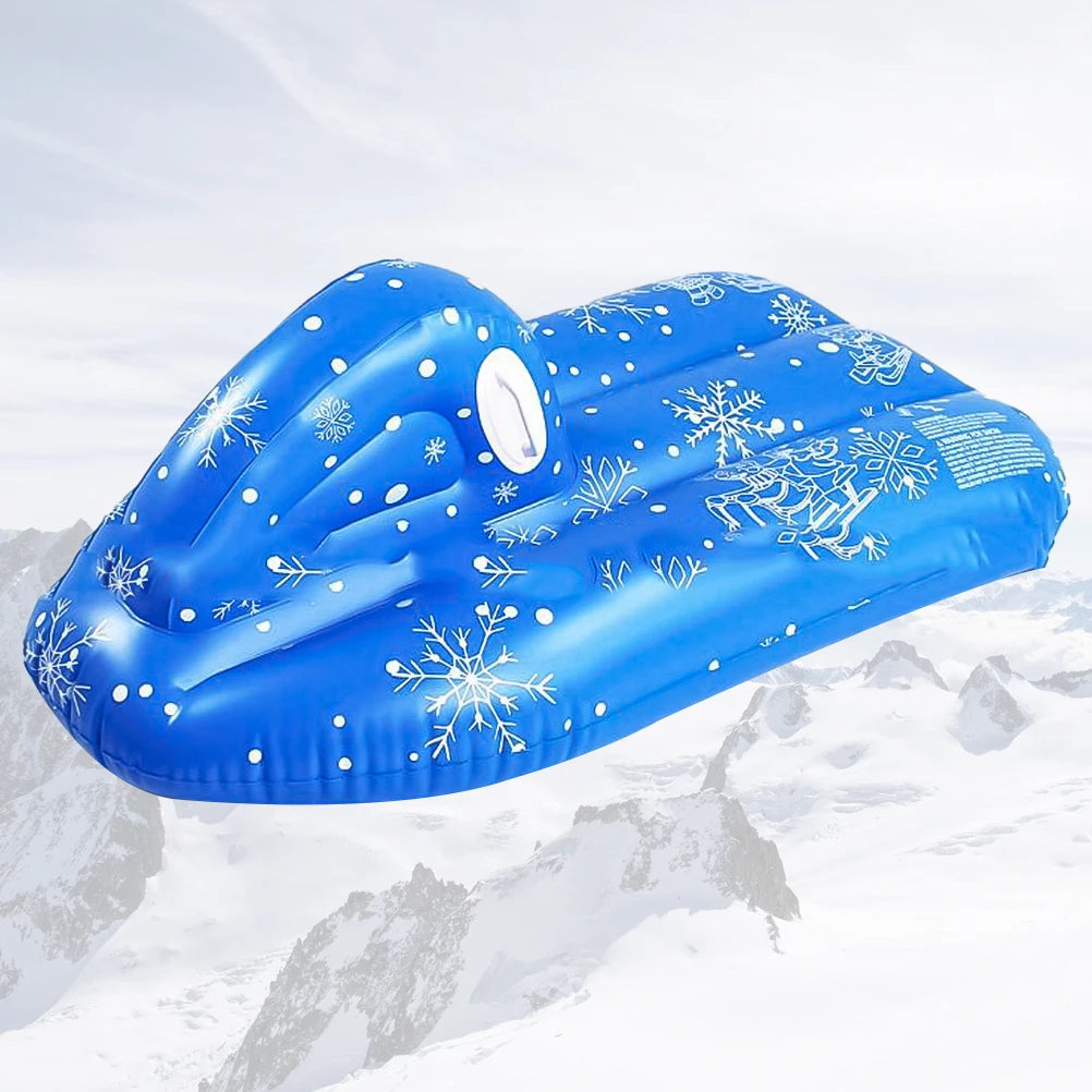 Traîneau à neige gonflable pour enfants - Tube en PVC résistant avec motif flocon