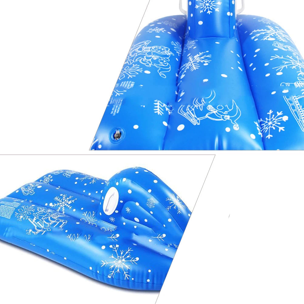 Traîneau à neige gonflable pour enfants - Tube en PVC résistant avec motif flocon