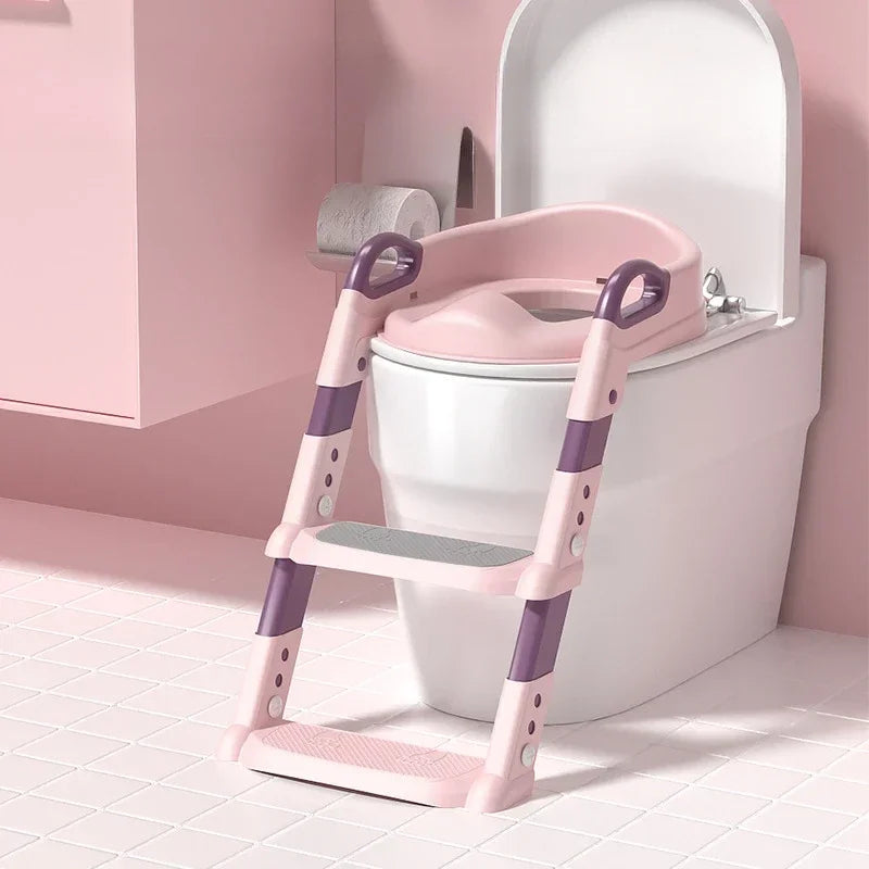 Children's Toilet Seat Stairway Baby Boys and Girls Toilet Folding Stand Step Stool Children's Step Toilet Seat Ring